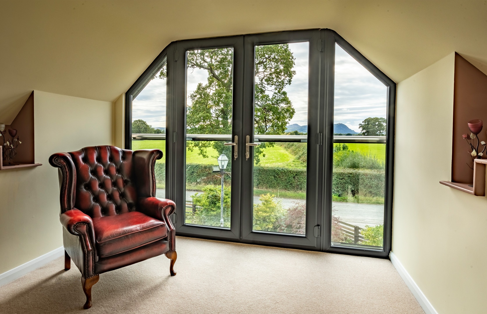 French custom shaped doors balcony