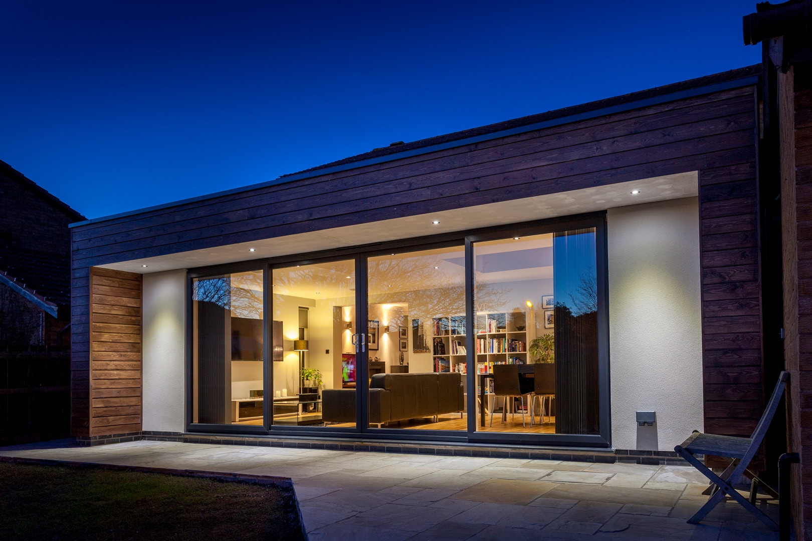 patio doors on modern modular home