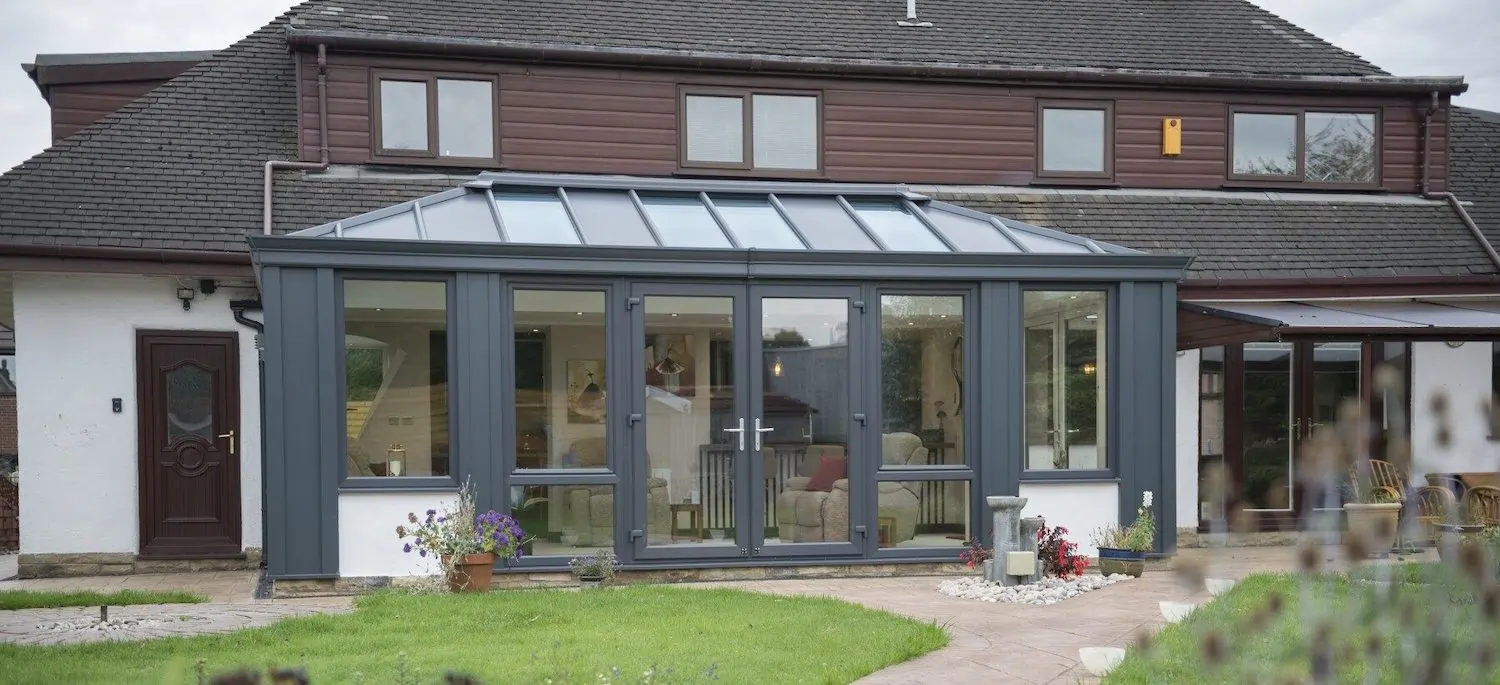 conservatory with glass roof
