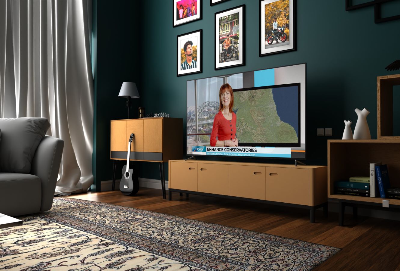 mock up of tv advert for enhance conservatories