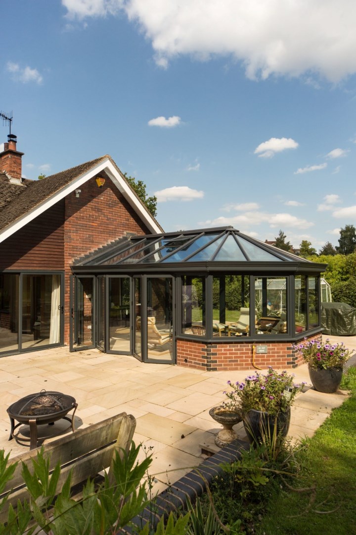 modern victorian conservatory with bifold doors